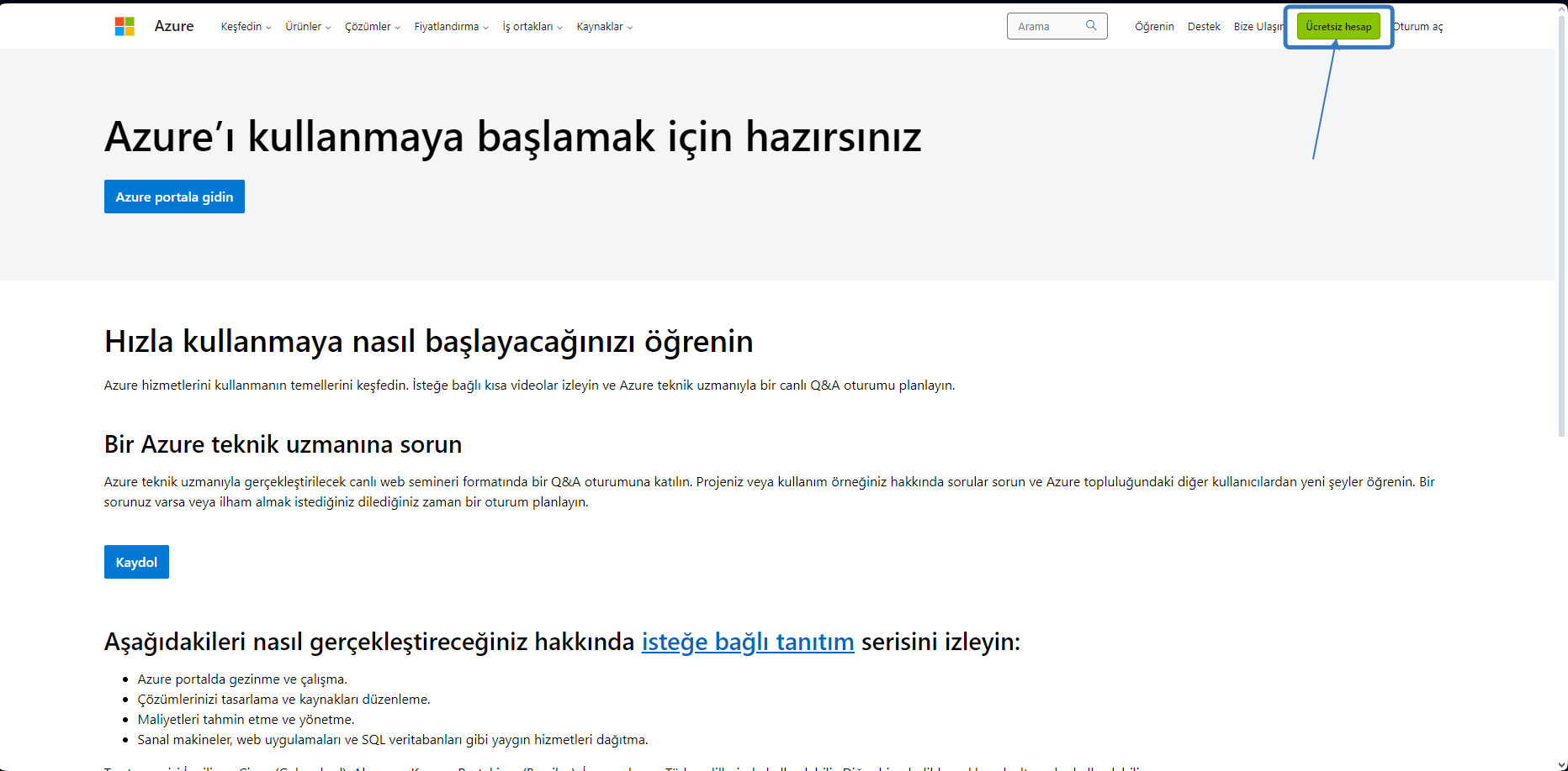 Azure Tutorial 2024 1 - Azure Hesabı Oluşturma - Murat Bilginer
